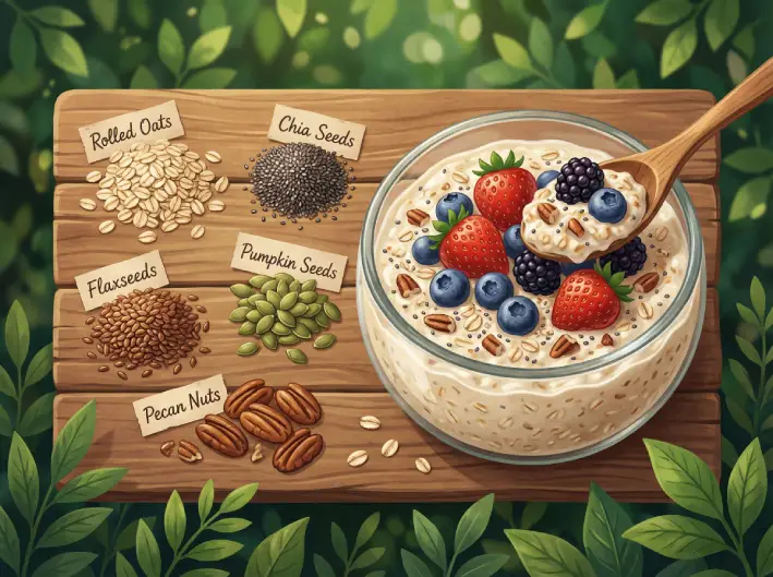 le gruau de nuit: petit-déjeuner sain et complets pour vegan, sans lactose, sans gluten, gens pressés, sportifs et consommateurs de produits locaux