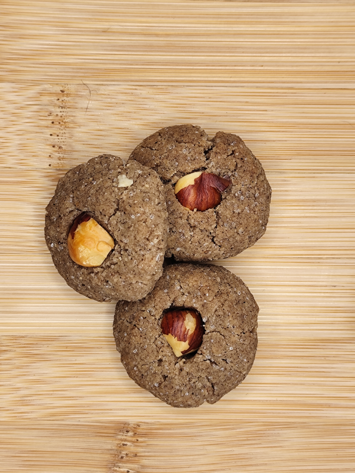 biscuit vegan sans gluten, sans lactose produit en Corrèze. Noisette
